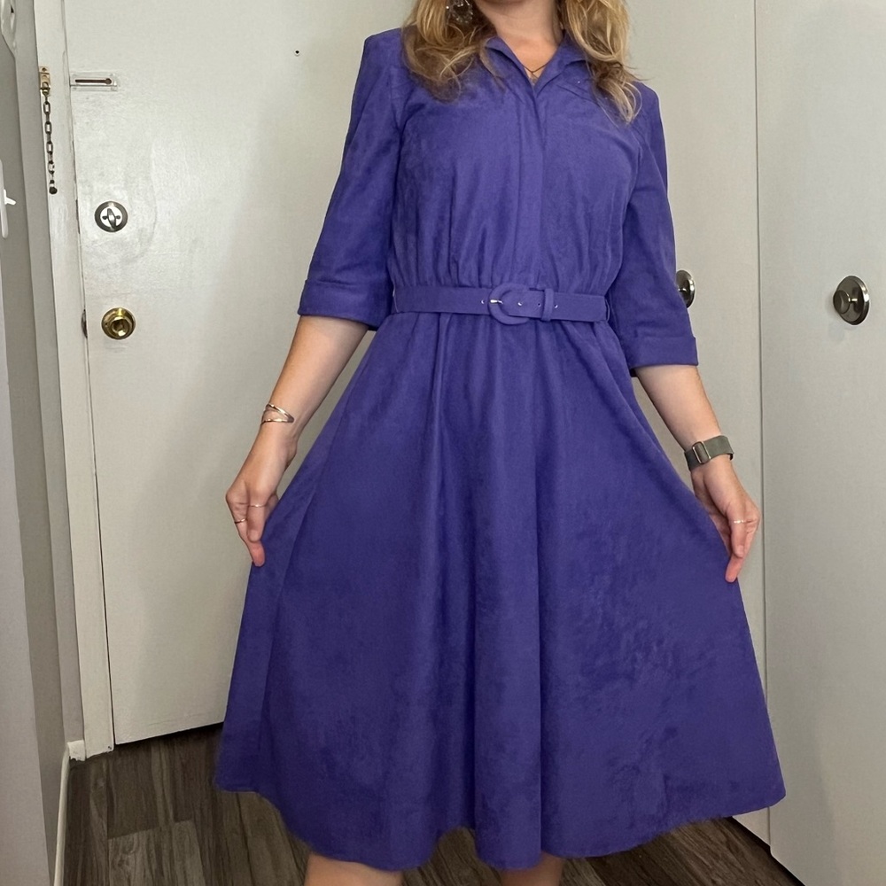 Vintage purple western midi dress